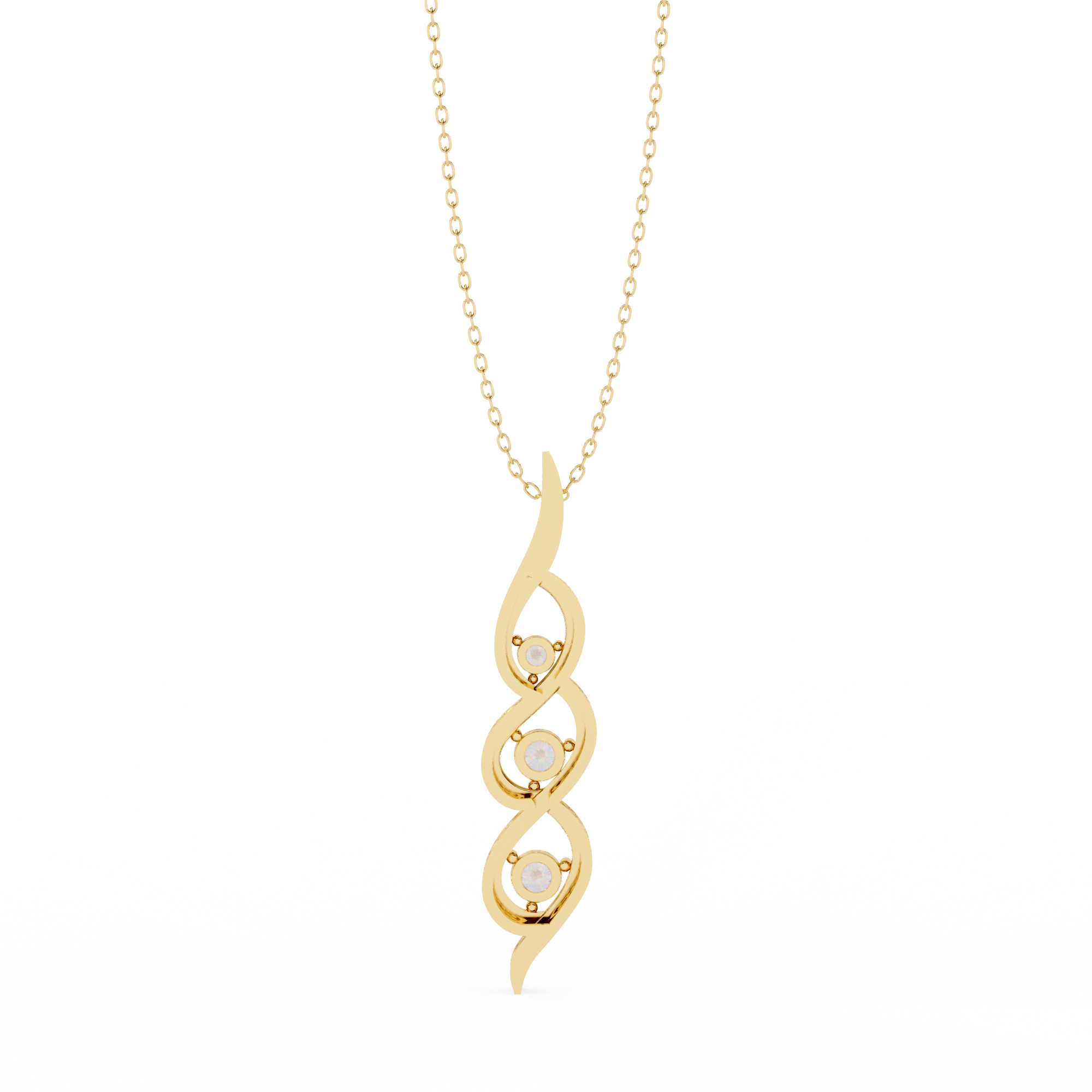 Solitairekart 0.20ct Natural Diamond Trinity Twist Pendant-HI Color, VS-SI Clarity